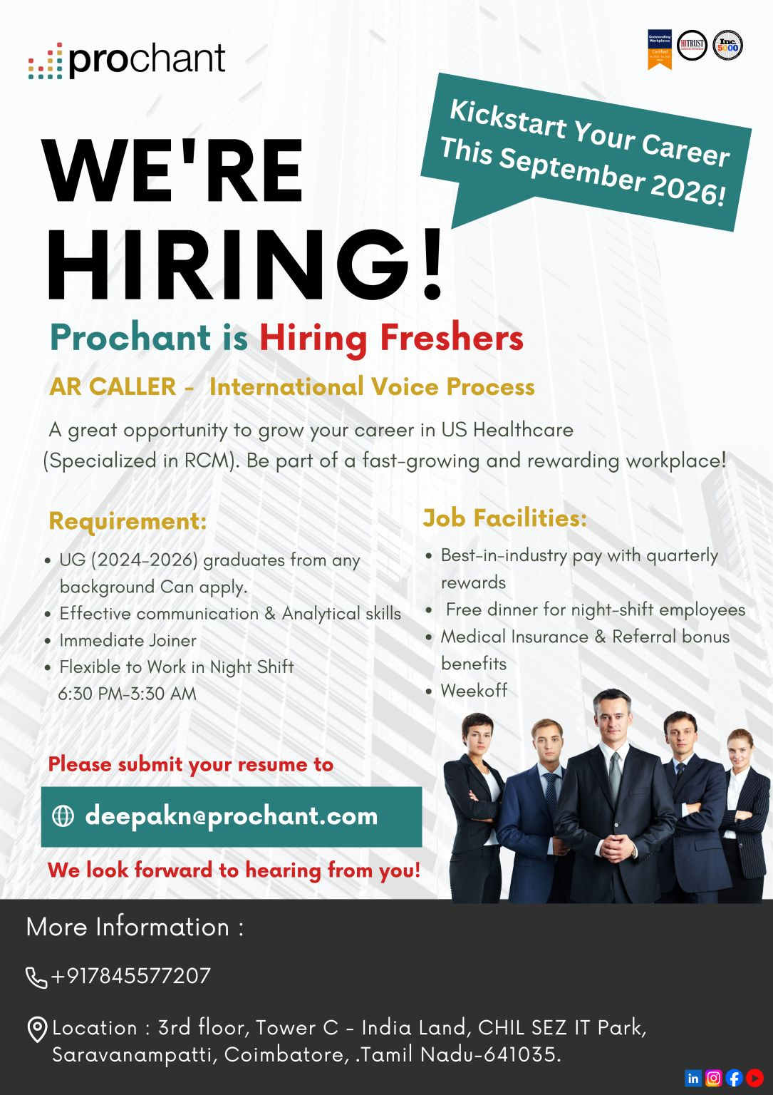 Walk In Typography Prochant Coimbatore Recruitment 2026: International Voice Role (US ...